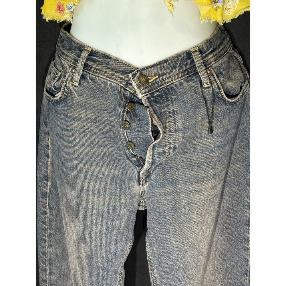 Free People We The Free Maggie Mid-Rise Straight Leg Jeans - Back Alley Blue -28 - Picture 4 of 9